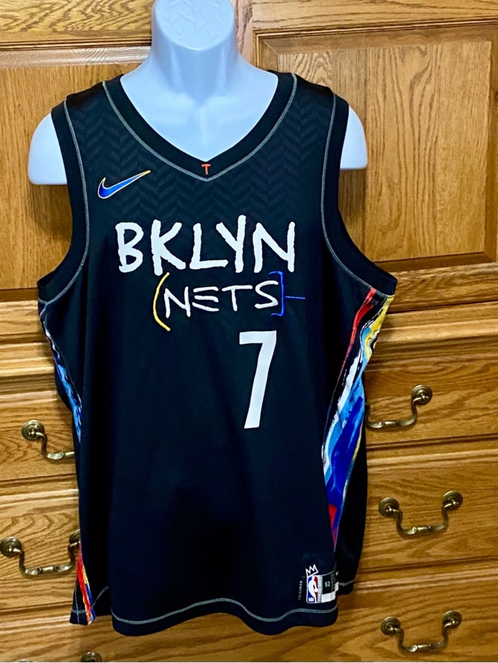 Nike NBA Brooklyn Nets Kevin Durant #7 City Edition Swingman Black Jersey Men XL